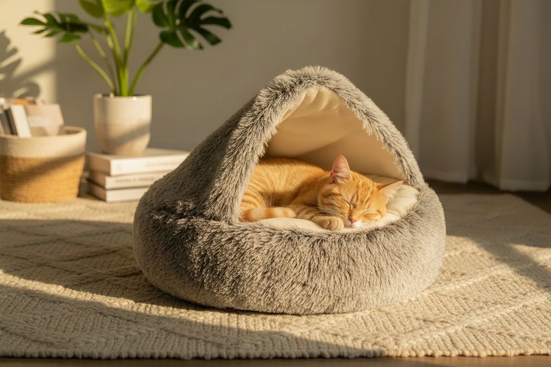 Cozy Cave Bedding - Plush Pet Bed for Cats & Small Dogs