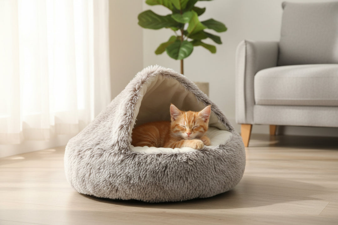 Cozy Cave Bedding - Plush Pet Bed for Cats & Small Dogs