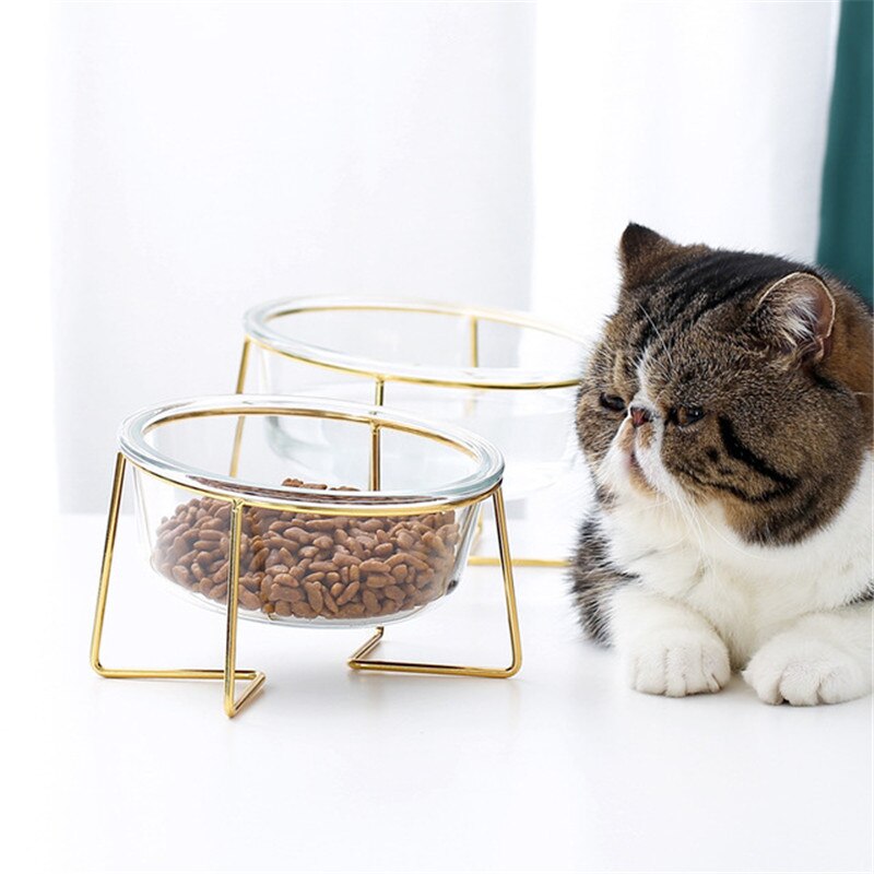 Non-slip Cat Bowls feeder/water. with Stand 500ML