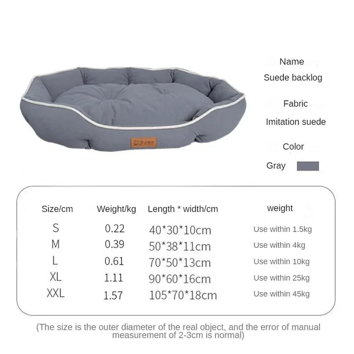 Large Dog Bed - Washable Plush Mat with Underpad for Big Dogs