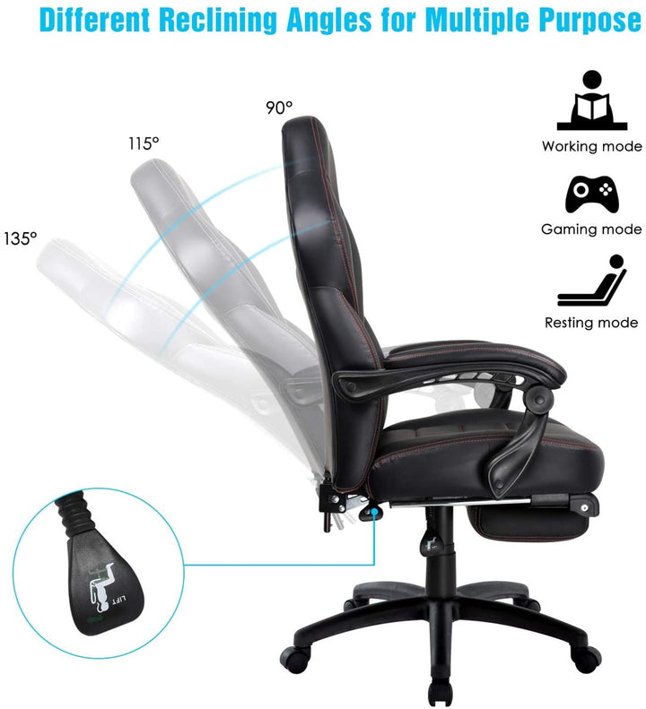 High Back Leather Office/Gaming Chair Black,