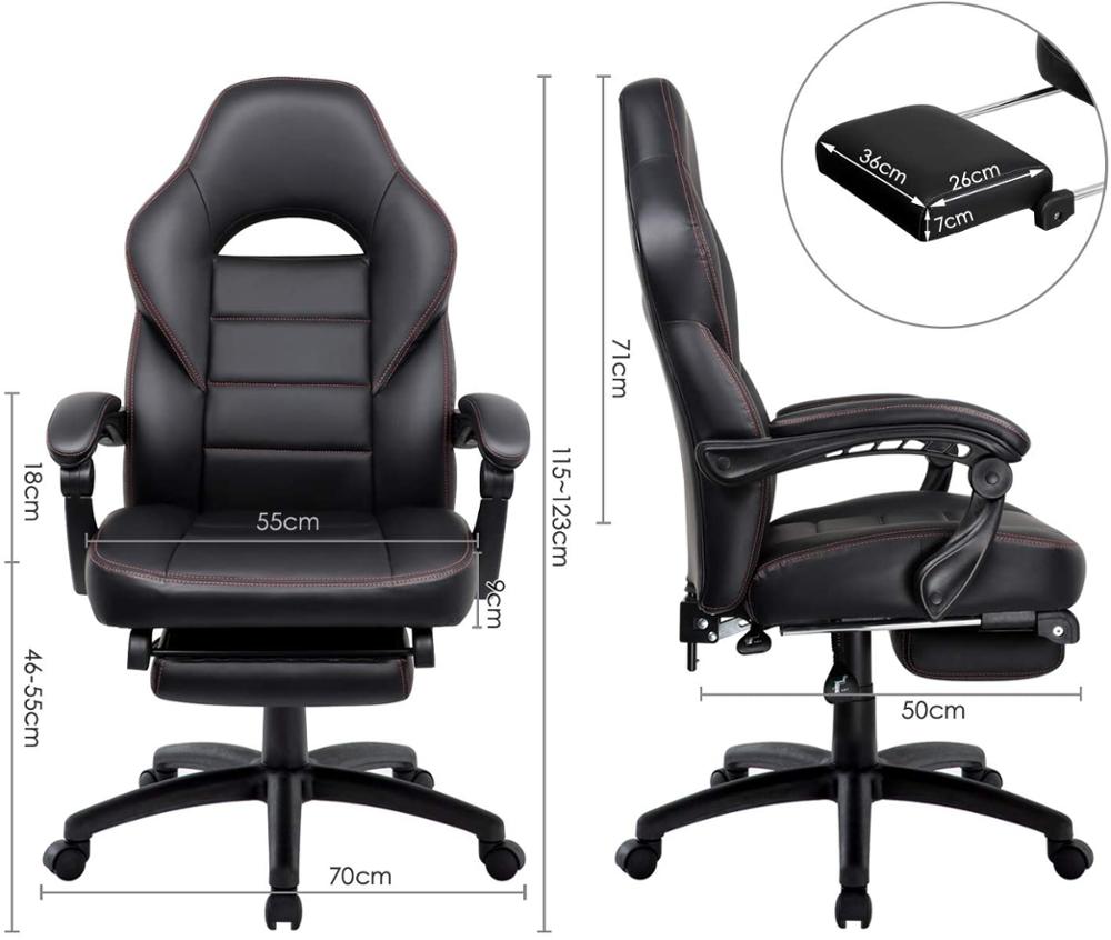 High Back Leather Office/Gaming Chair Black,