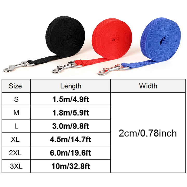 Really Long nylon dog leash. Great For Park Activities