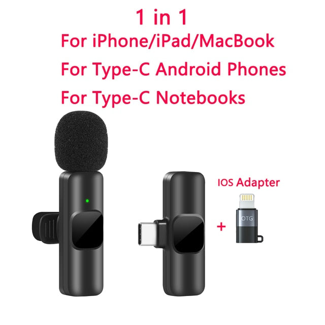 Professional plug-in Mini Mic for iPhone/Android/iPad/iMac/Tablets